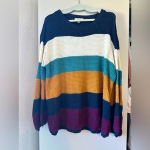 Color block oversized sweater